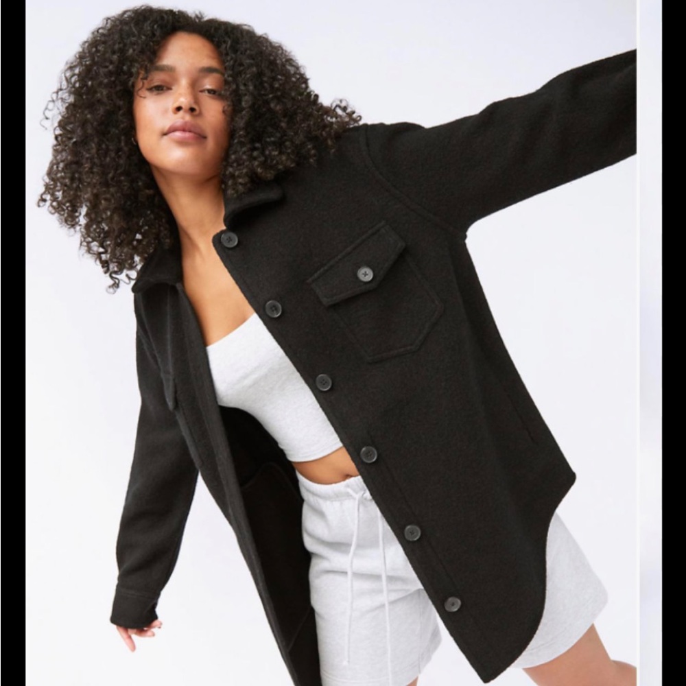 The Ganna Wilfred Merino Wool shirt jacket (black)